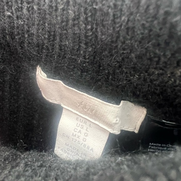 H&M Rib Knit Wide Leg High Rise Trousers In Black - Picture 5 of 8